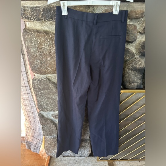 NWT Navy Zara Buttoned Straight Leg Pants, S - Picture 6 of 12